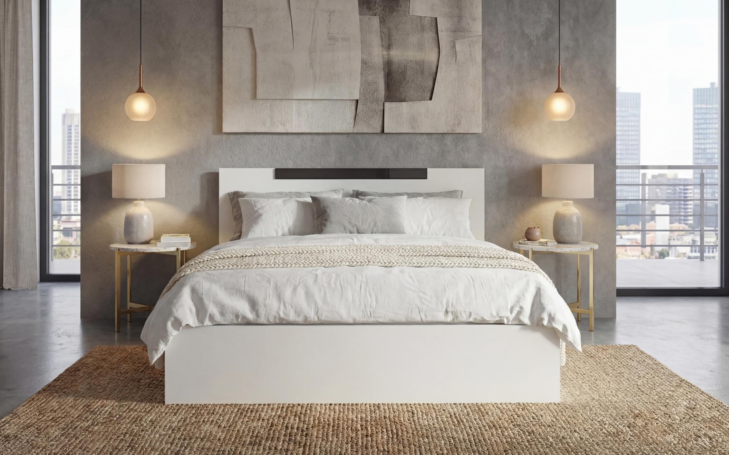 Double bed for mattress 140/200 Chaterina, white  3